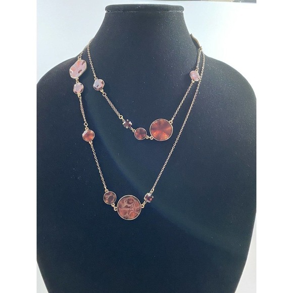 Pilgrim Danish Design Necklace Asymmetric Antique Bronze Tone Satellite Stations - Picture 7 of 8